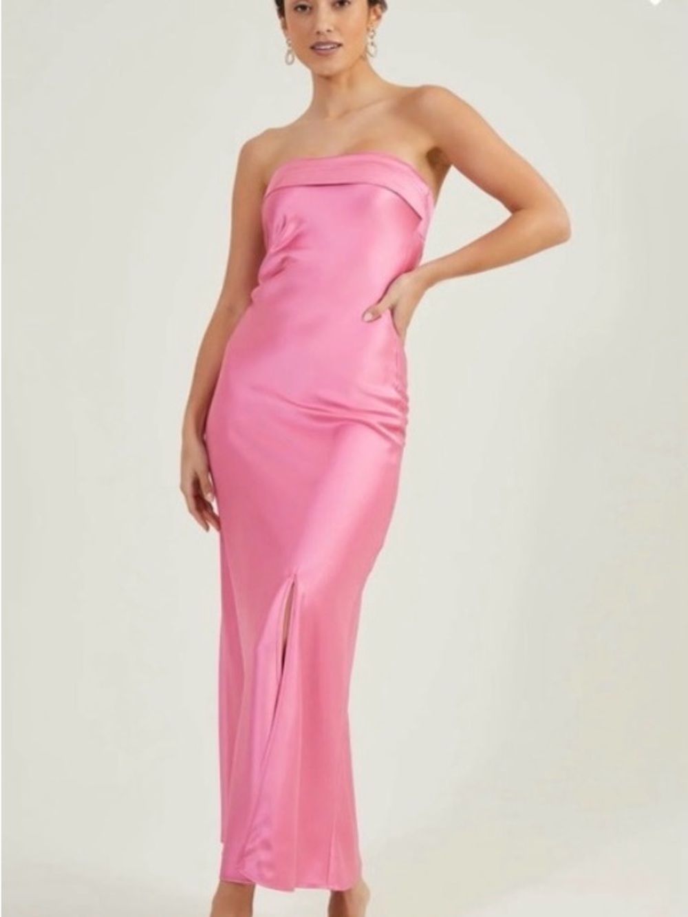 Altar’d State Strapless Satin Pink Evening Dress